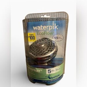 Waterpik ECO-533 Eco Flow 5 Spray Settings & Water Pulse Showerhead NEW sealed